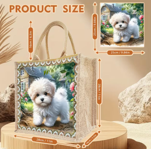 Diamond Painting Tragtasche Malteser Welpe